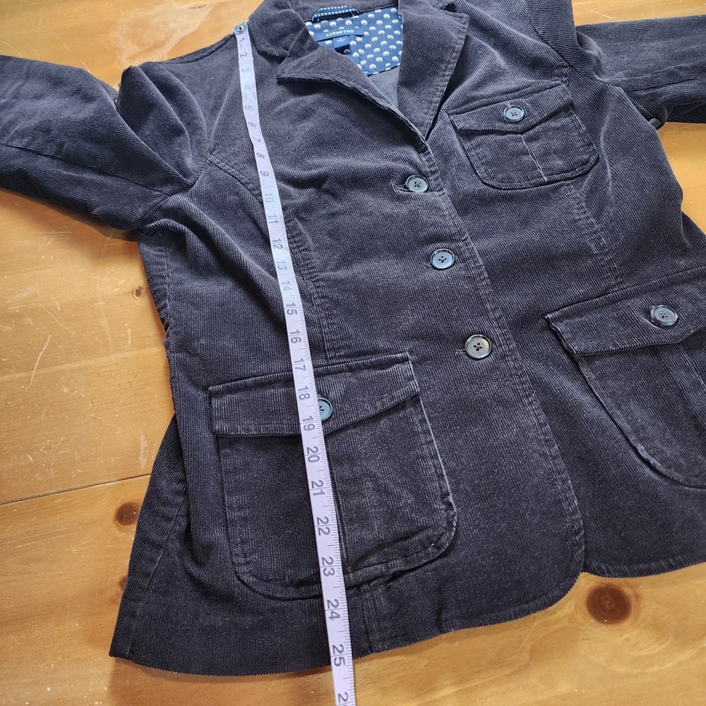 Lands' End Corduroy Button Jacket Blazer Womens 14 Tan Brown Fine Wale Pockets - Picture 8 of 12